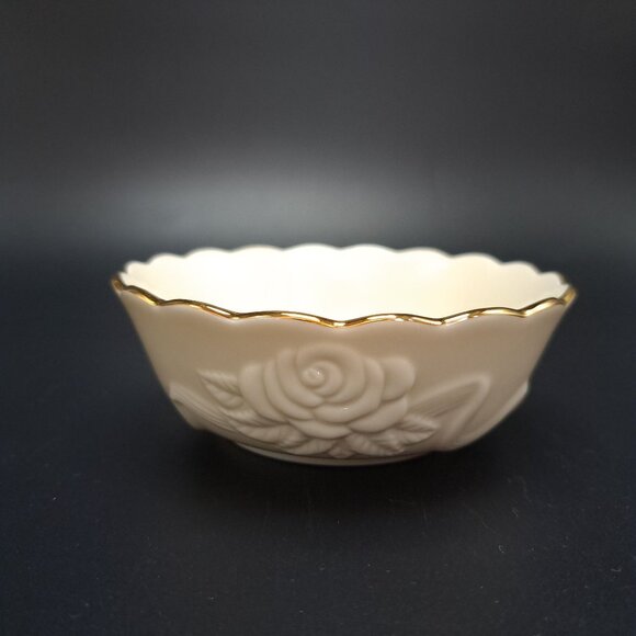 Lenox Rosebud Collection All Purpose Bowl Gold Trim Floral Decorative - Picture 1 of 10